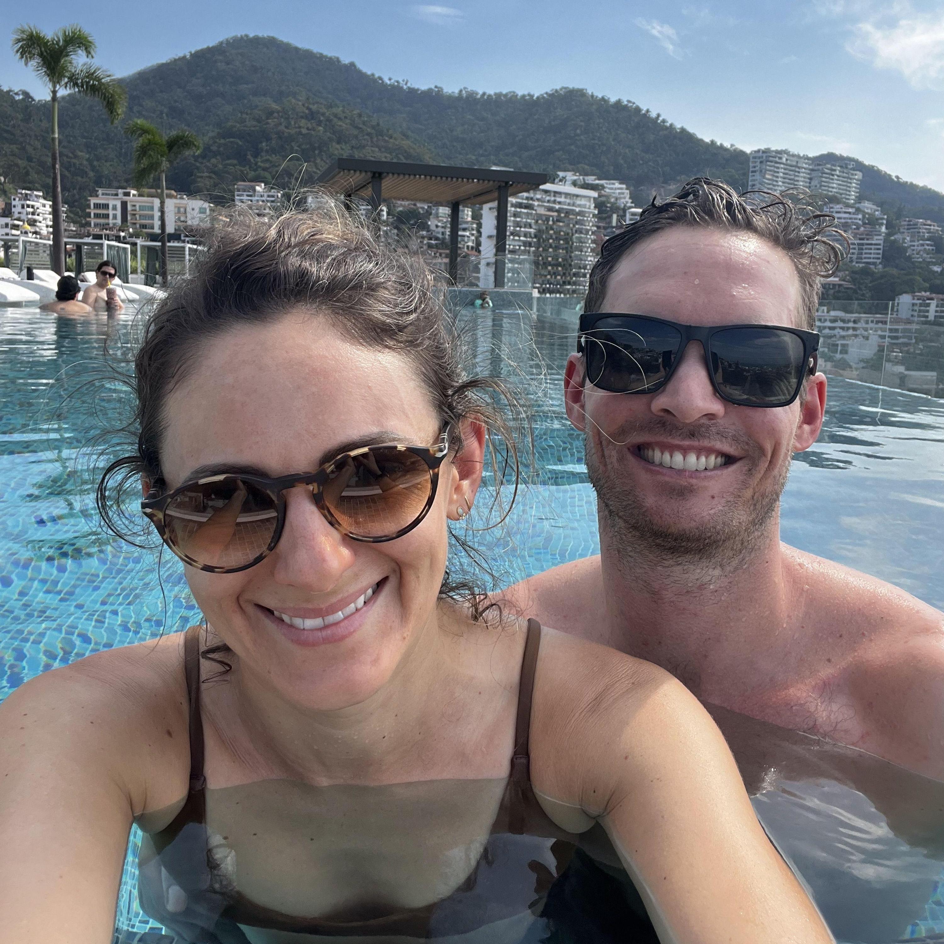 The day after getting engaged, in Puerto Vallarta