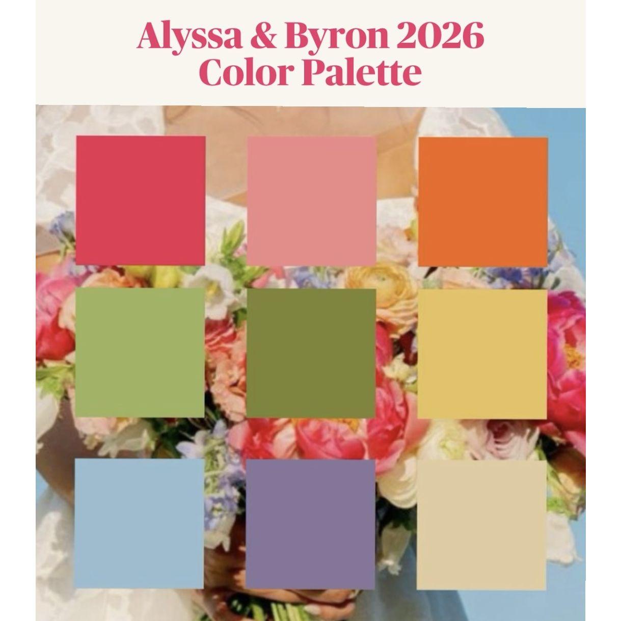 This is our color palette! Feel free to use this as inspiration for your attire!