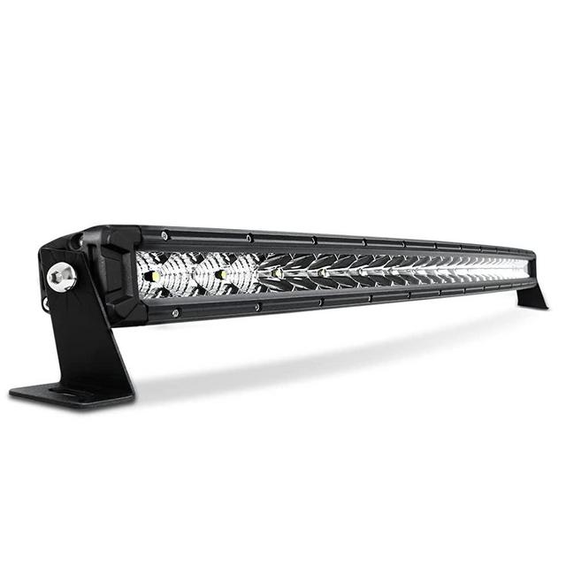 LIGHTPLUS 32" Curved LED Light Bar Single Row, Brighter 8D Off Road Driving Light No-Foggy Lens Compatible with Jeep Trucks Boats ATV Cars