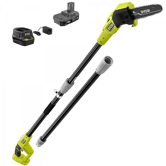 RYOBI ONE+ 18V 8 in. Cordless Oil-Free Pole Saw with 1.5 Ah Battery and Charger