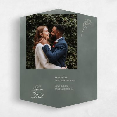 Green Diamond Wedding Save the Date - Dubuque Portrait