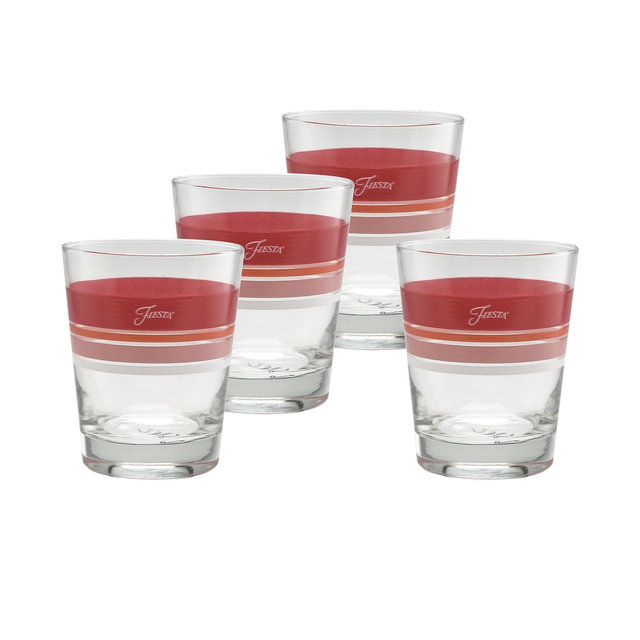 Fiesta Sunset Horizon Edgeline Double Old-Fashioned Glass, Set of 4