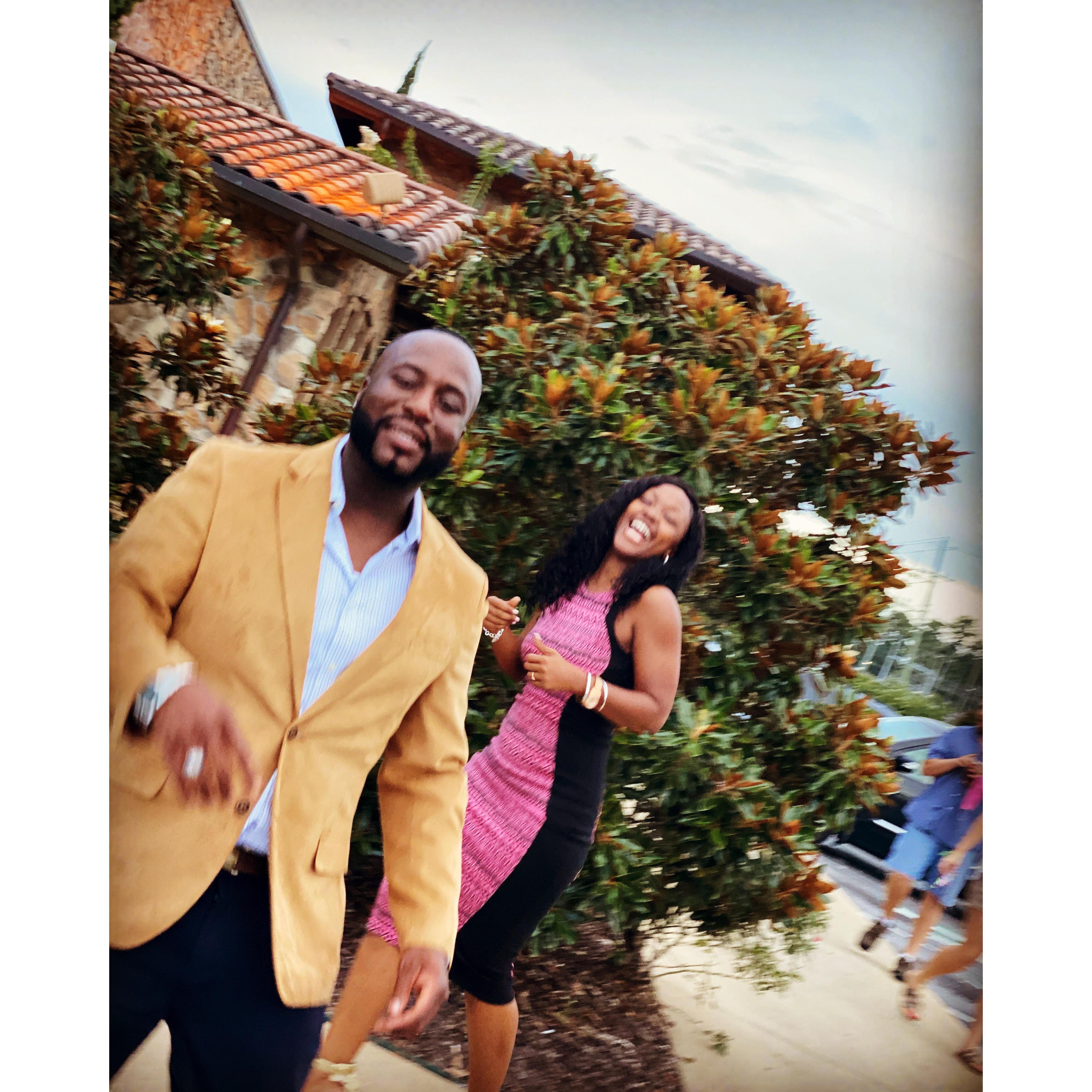 Candid shots enjoying each other.