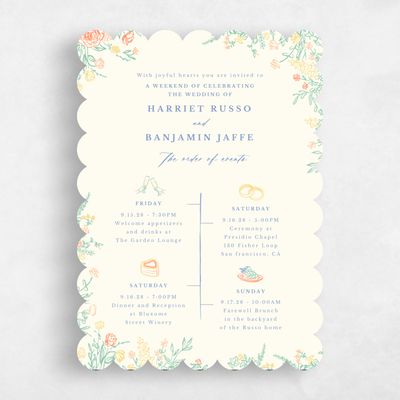 Yellow Scalloped Wedding Invitation - Josette Classic