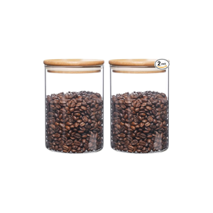 umieo Glass Food Storage Containers with Lids, Small Storage Containers 27oz Set of 2, Glass Storage Jars with Airtight Lids for, Flour, Rice, Nuts, Candy, Coffee, Beans