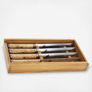 Birchwood Steak Knife with Presentation Box, Set of 4