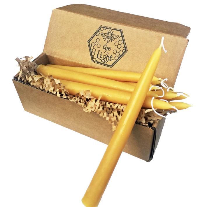 Pure Beeswax Taper Candles Dipped Style