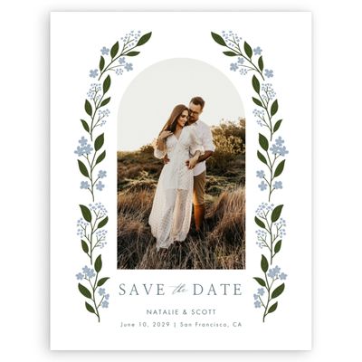 White Floral Wedding Digital Save the Date - Ortensia Photo