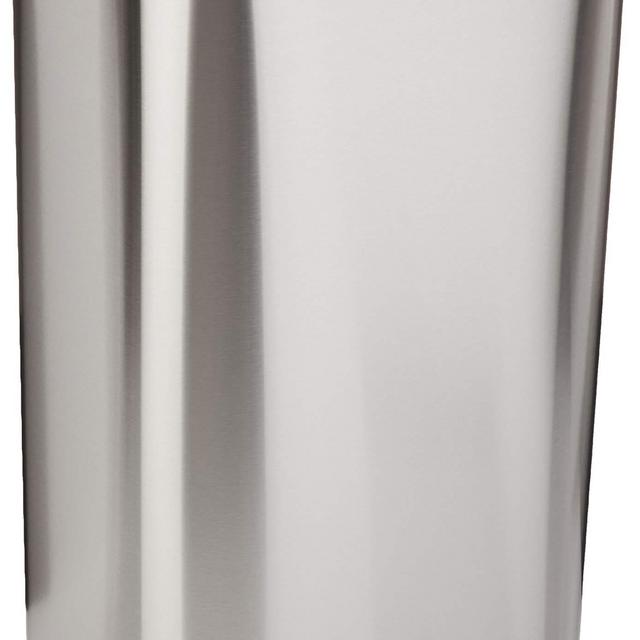 Amazon Basics 30 Liter / 7.9 Gallon Soft-Close, Smudge Resistant Trash Can with Foot Pedal - Brushed Stainless Steel, Satin Nickel Finish