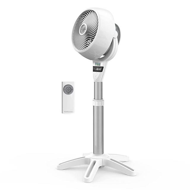 Vornado 6803DC Energy Smart Medium Pedestal Air Circulator Fan with Variable Speed Control, Ice White