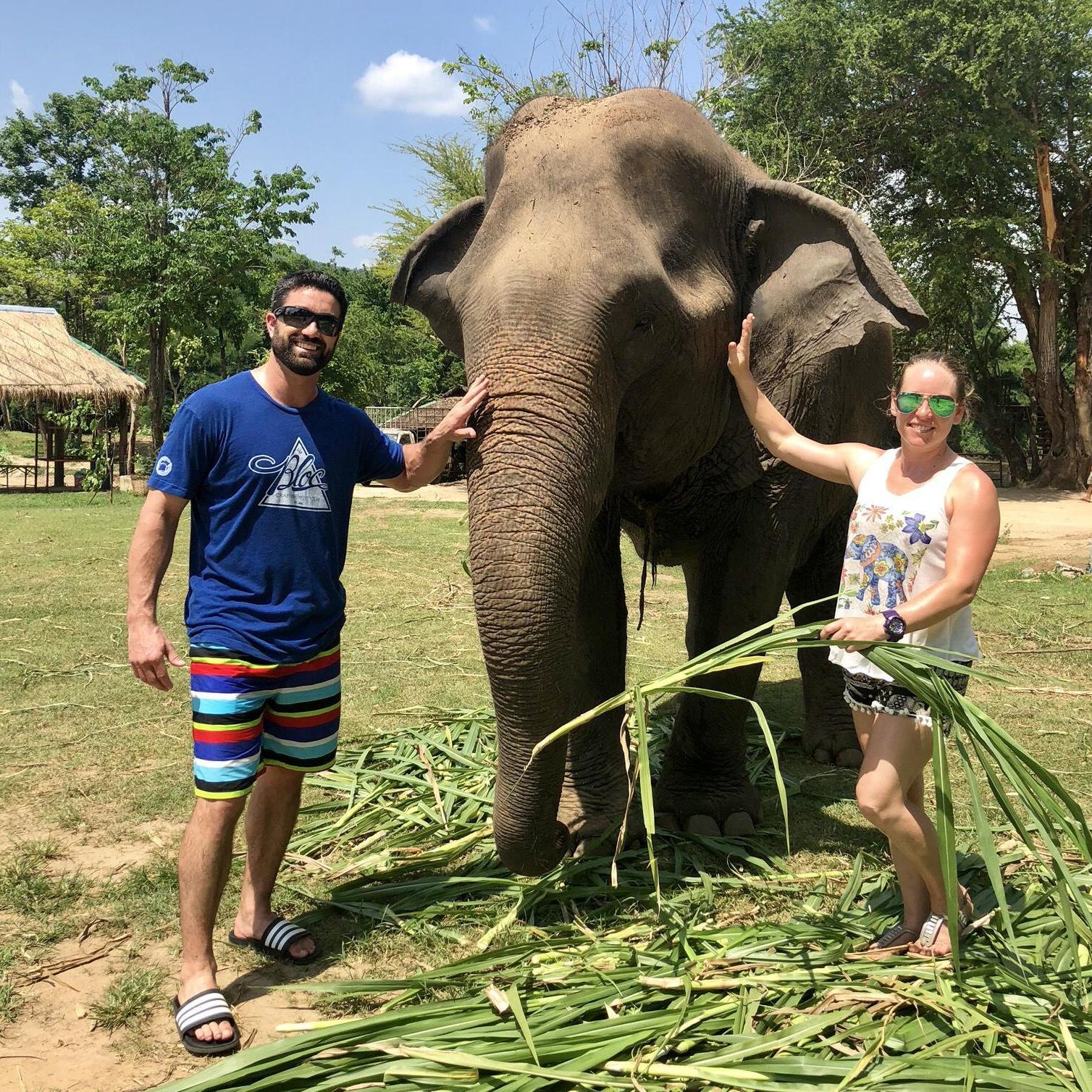 Thailand Elephant Santuary - feeding and bathing the elephants <3. 5/18