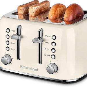 Roter Mond Toaster 4 Slice Retro Stainless Steel