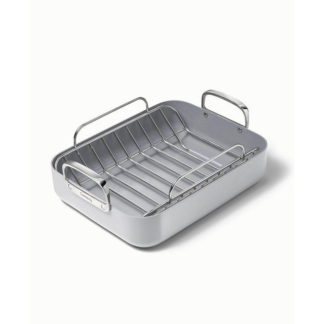 Caraway Non-Stick Ceramic-Coated 16.5" Roasting Pan with Rack