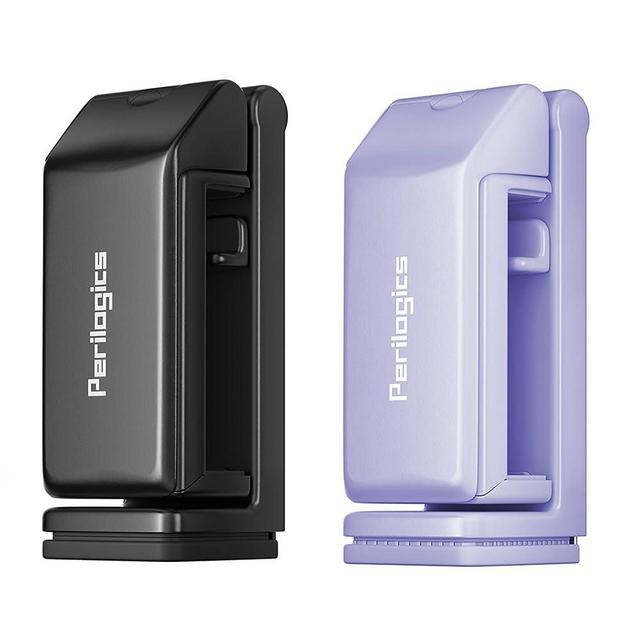 Universal Airplane in Flight Phone Mount. Handsfree Phone Holder for Desk with Multi-Directional Dual 360 Degree Rotation. Pocket Size Travel Essential Accessory for Flying (Black+Lavender, 2 Units)