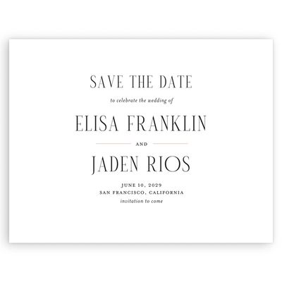 White Wedding Digital Save the Date - Cole Landscape