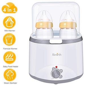 Baby Bottle Warmer,Bottle Sterilizer &Steam Sterilizer, 4 in 1 Breast Milk Food Heater Bottle Warmer, Portable Double Design for Travel Home Office Use