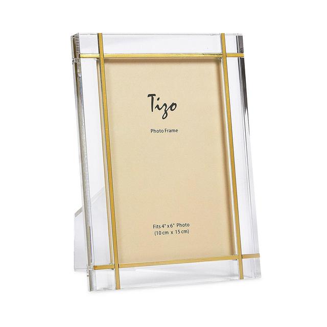 Tizo Lucite Frame with Gold Tone Inlay, 5" x 7"