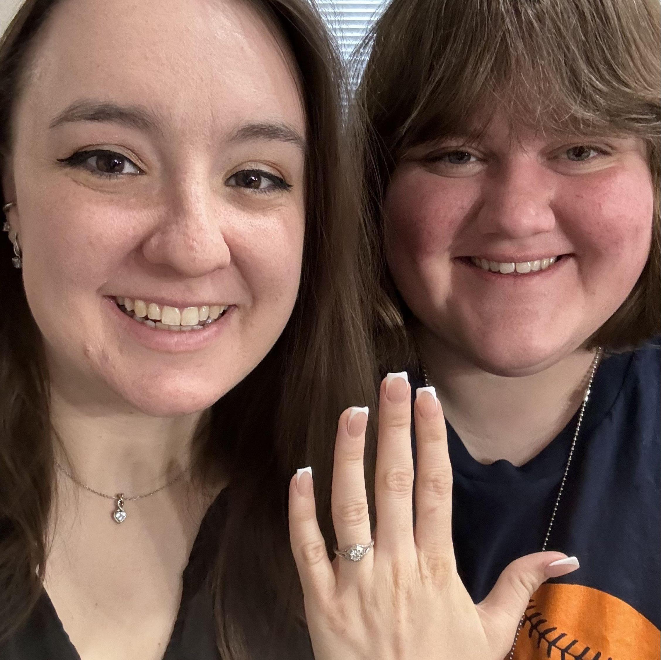 First Engagement Picture with Ring
