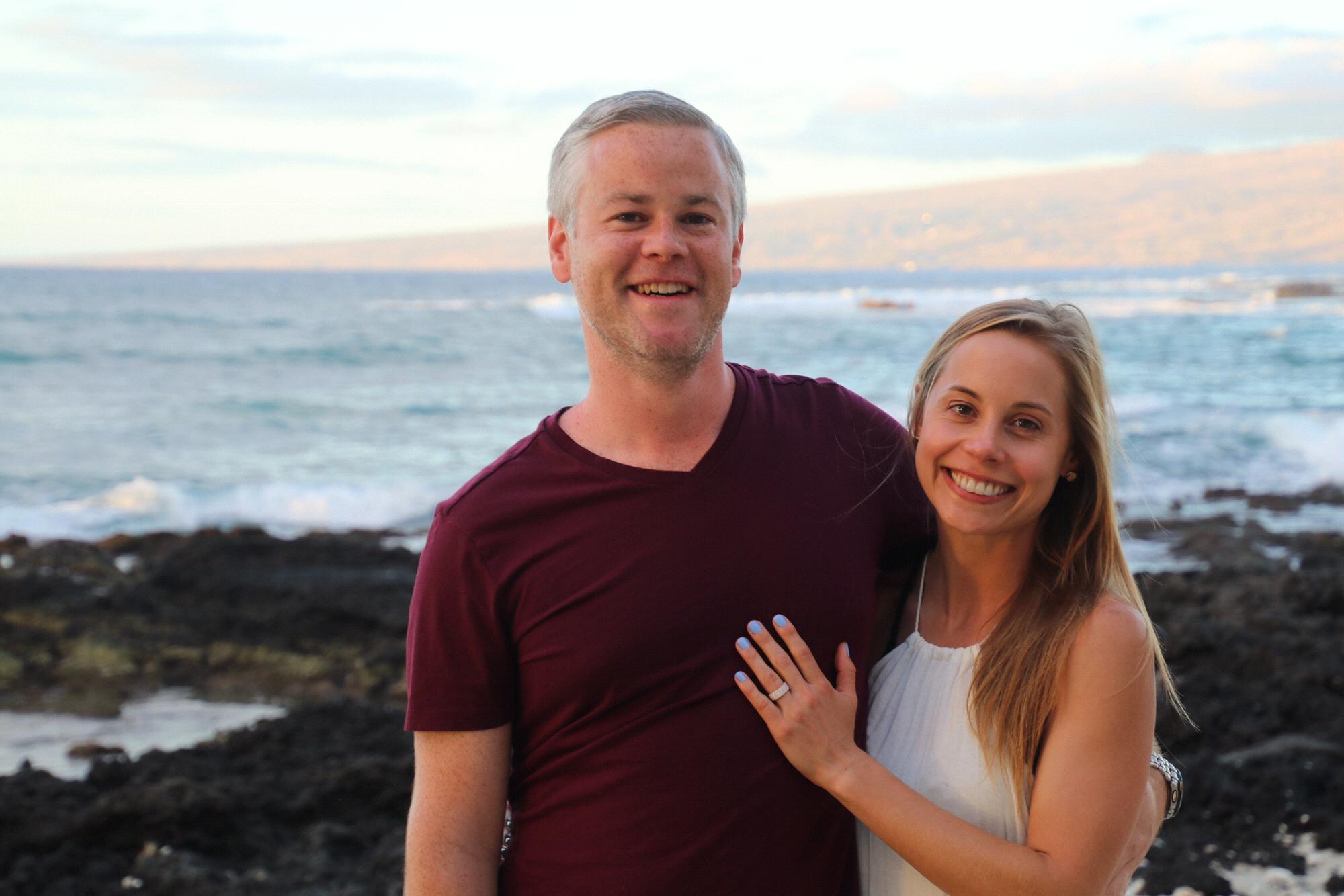 Happy couple after the proposal - Hawaii January 2019
