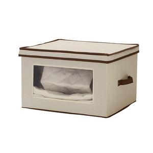 Household Essentials 547 Vision China Storage Box | Serving Piece China Storage with Quilted Pouches | Natural Canvas with Brown Trim