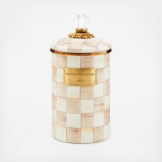 Mocha Check Canister