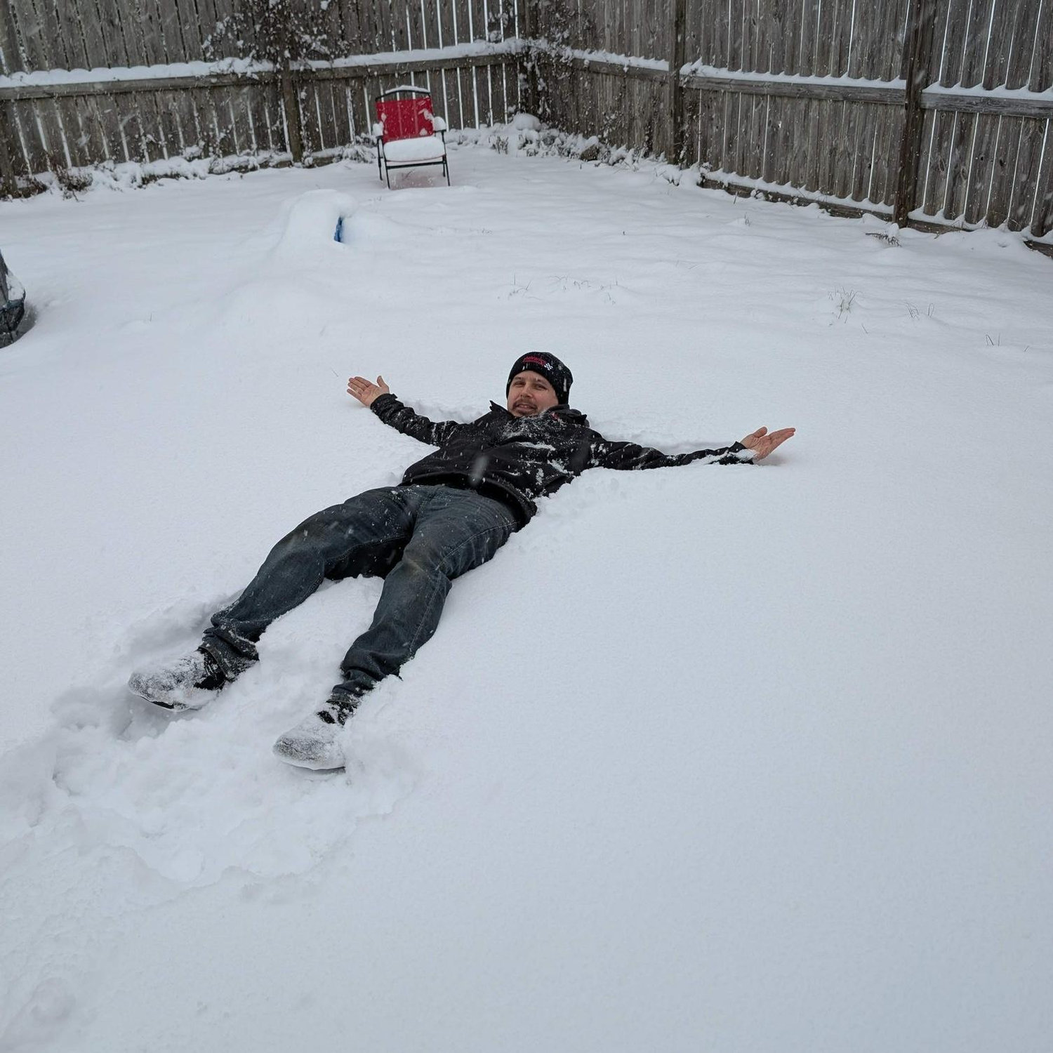 I did a trust fall... It was cold.