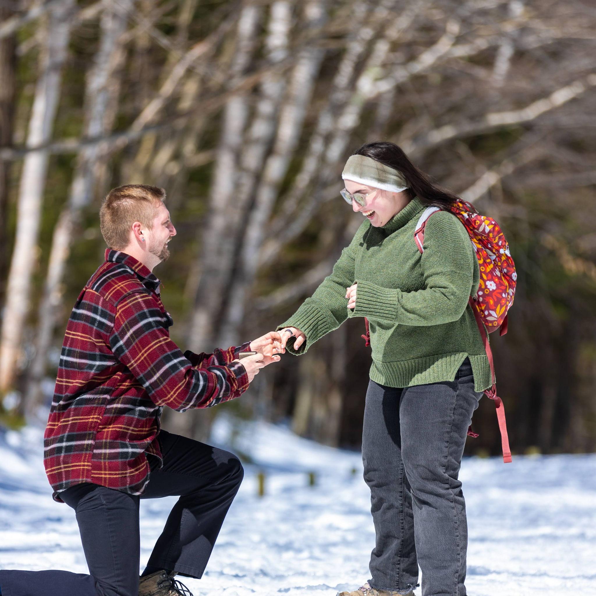 Gabe popping the question on a hike in Stowe, VT.
March 2024