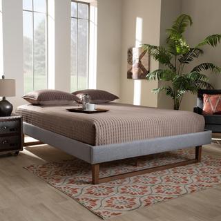 Liliya Mid-Century Modern Upholstered Platform Bed Frame