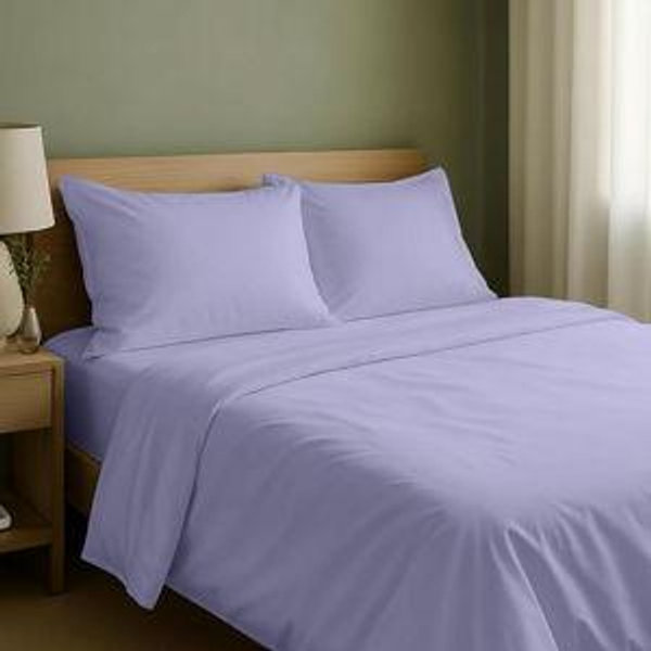 California Design Den Queen Sheet Set Deep Pocket - Natural 100% Cotton Sheets, Soft Sateen Weave, All Around Elastic, Breathable and Durable Bedding - Lavender