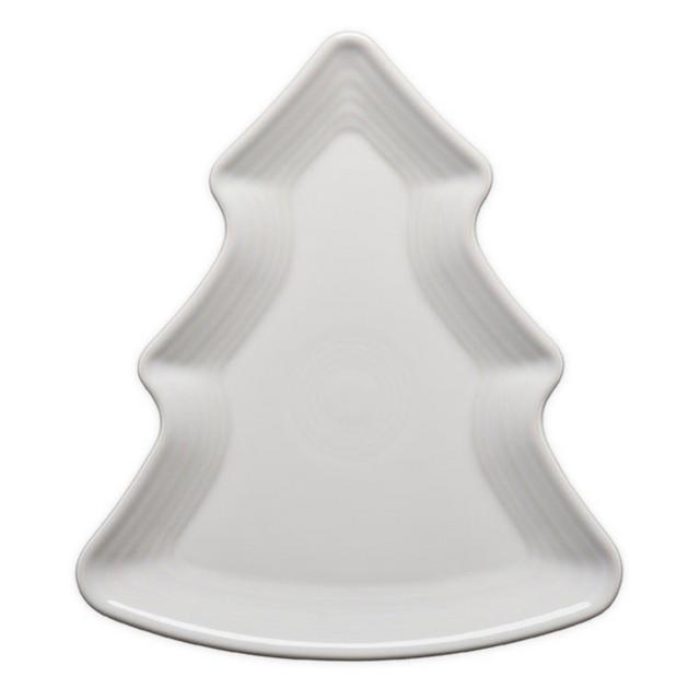Fiesta® Christmas Tree-Shaped Plate in White