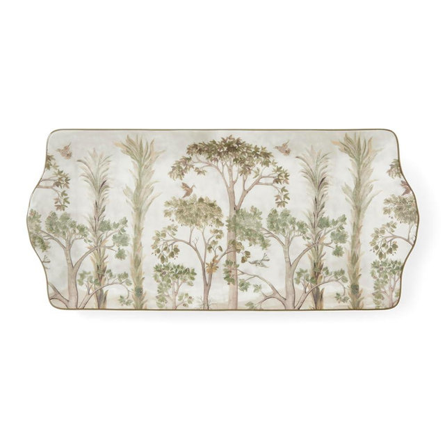 Spode Kit Kemp 12" Tall Trees Serving Tray | Enchanted Forest Design | Porcelain | Dishwasher and Microwave Safe | Ideal for Salad, Snacks, and Appetizers | Home & Gathering Use