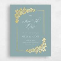 Blue Wedding Save the Date - Calla Portrait Foil