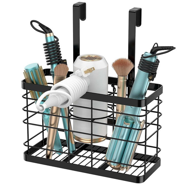 Hair Tool Organizer - Blow Dryer Holder /Hair Dryer Holder Cabinet Door, Bathroom Organizer Hair Care & Styling Tools Storage Basket for Hair Dryer, Flat Irons, Curling Irons, Hair Straighteners