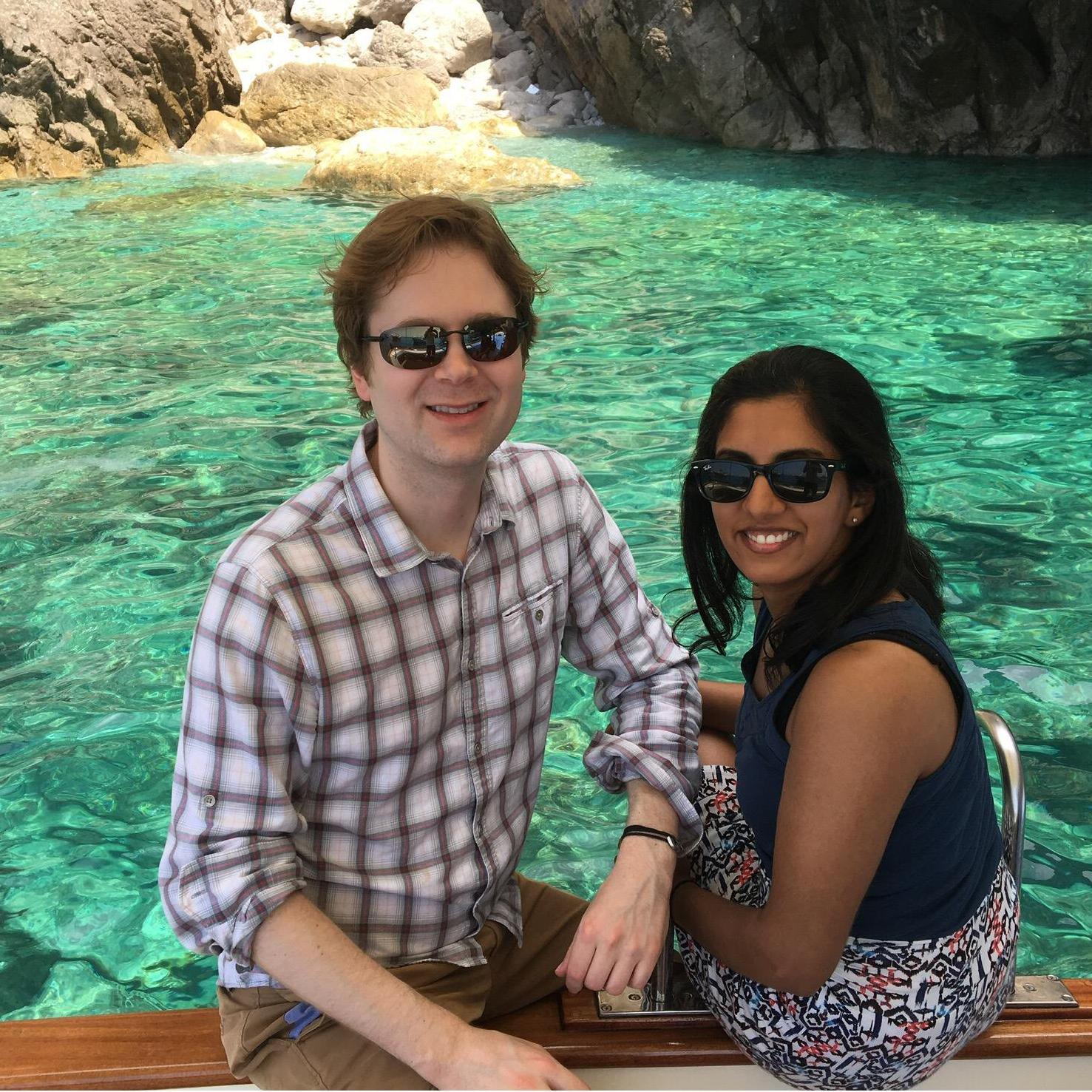 Enjoying a boat ride around the Island of Capri. Here we are at the "Grotte Verde", or, "Emerald Grotta"!