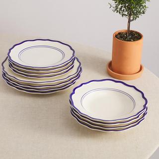 Jane 12-Piece Dinnerware Set with Pasta Bowl, Service for 4