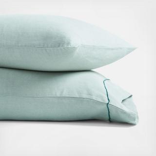 Merrow Stitch Crisp Hemp Pillowcase, Set of 2