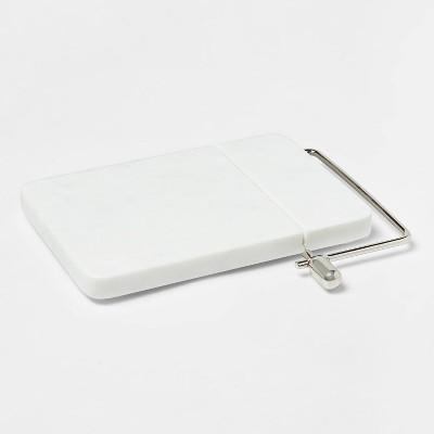 9" x 6" Marble Cheese Slicer Cutting Board White - Threshold™
