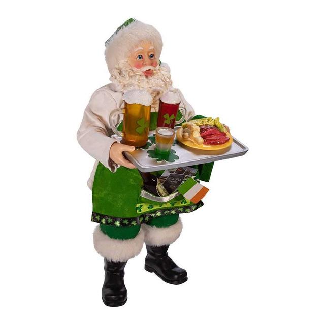 Kurt S. Adler Kurt Adler 10.5-Inch Fabriché Musical Irish Chef Santa, Multi
