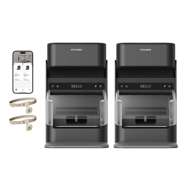 PETLIBRO RFID Cat Feeders for 2 Cats, Collar Sensor for Personalized Meals, Cats Recognition, Diet Tracking and Anti-Stealing for Multi-Pets Homes and Different Diets, Automatic Pet Feeder (Pack of 2)