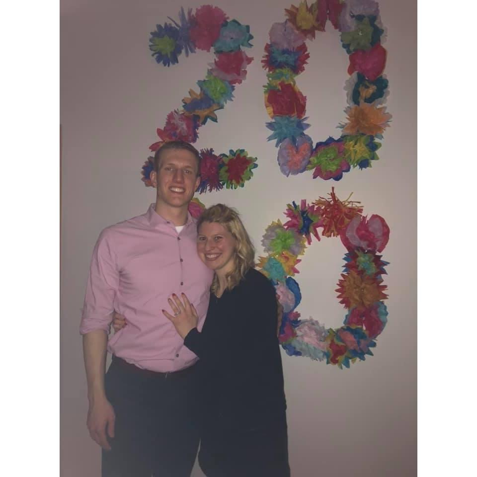 Our engagement took place on December 31st, 2019 at 8:00 PM. We then went to a NYE party and celebrated our 2020 wedding.