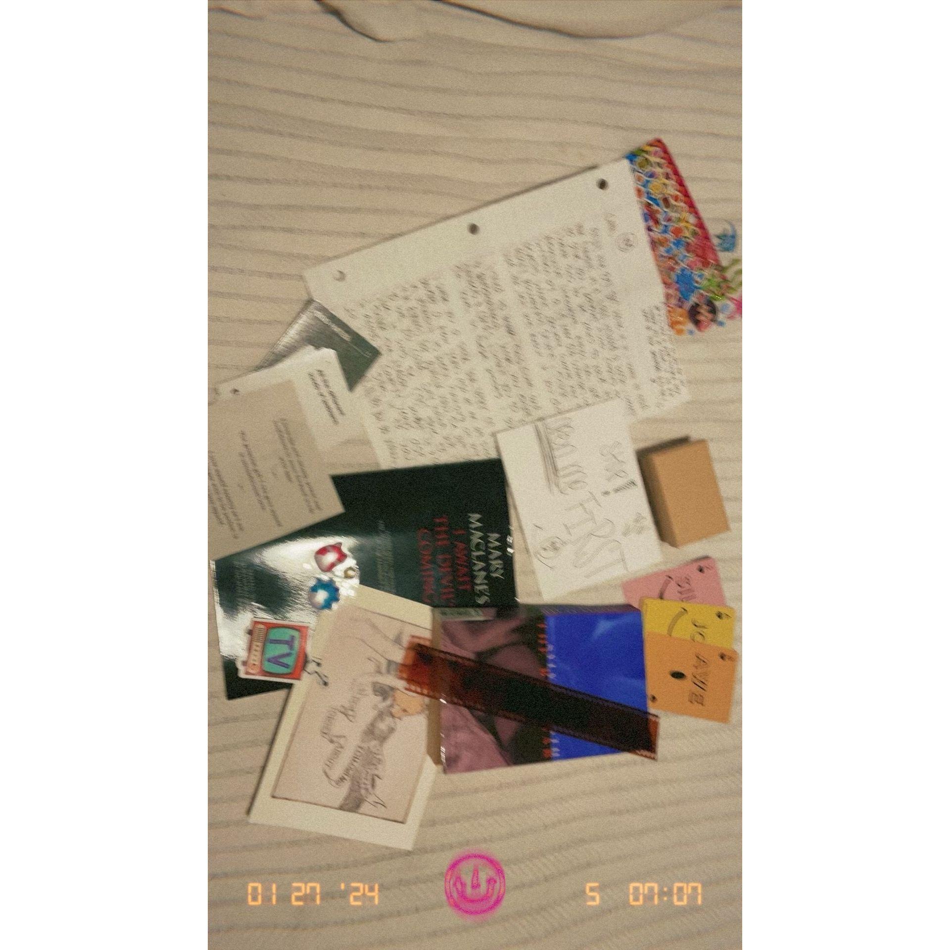 Care package from Reed! We planned to exchange our favorite books, mine was 'My Year of Rest and Relaxation' and his was 'The Bell Jar'. Everything he sent me I still have, obviously.