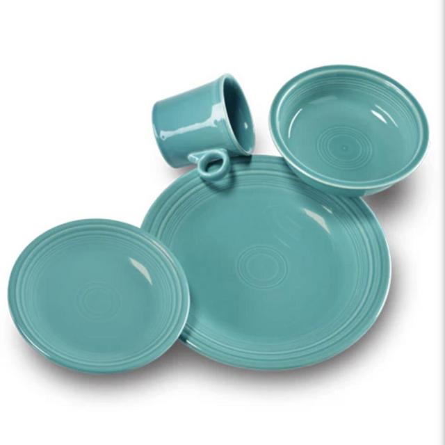 Turquoise Classic Rim 4-Piece Place Setting, Service for 1