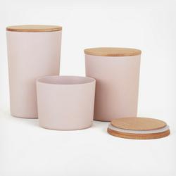 Bloomingville, Ceramic Bowl with Bamboo Lid 3-Piece Set | Zola