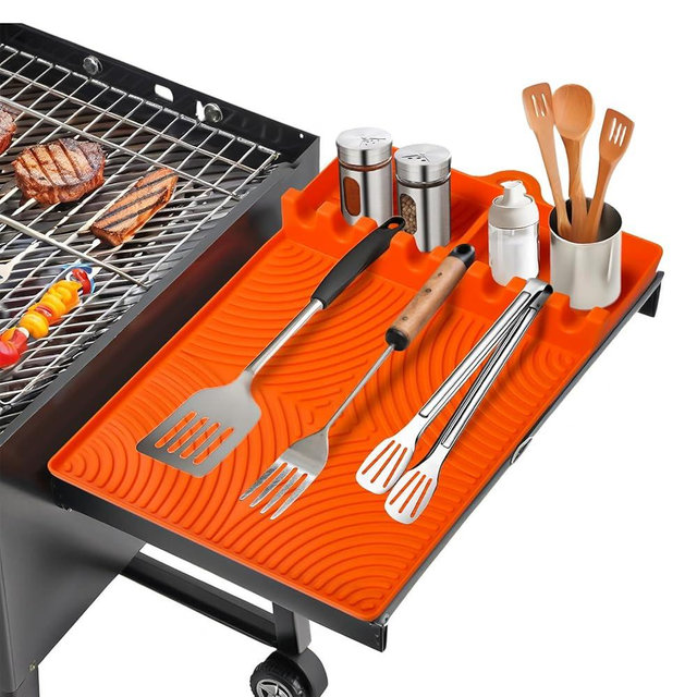 Birthday Gifts for Men Dad Husband, Silicone Griddle Tool Mat Compatible with Blackstone, Silicone Griddle Tools with Drip Pad, Spatula Mat for Outdoor Grill, BBQ, Cooking