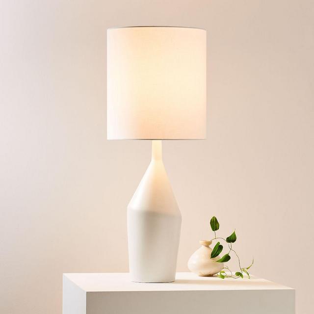 Asymmetry Ceramic Table Lamp, Large, White