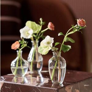 Clear Glass Bud Vases, Set of 3