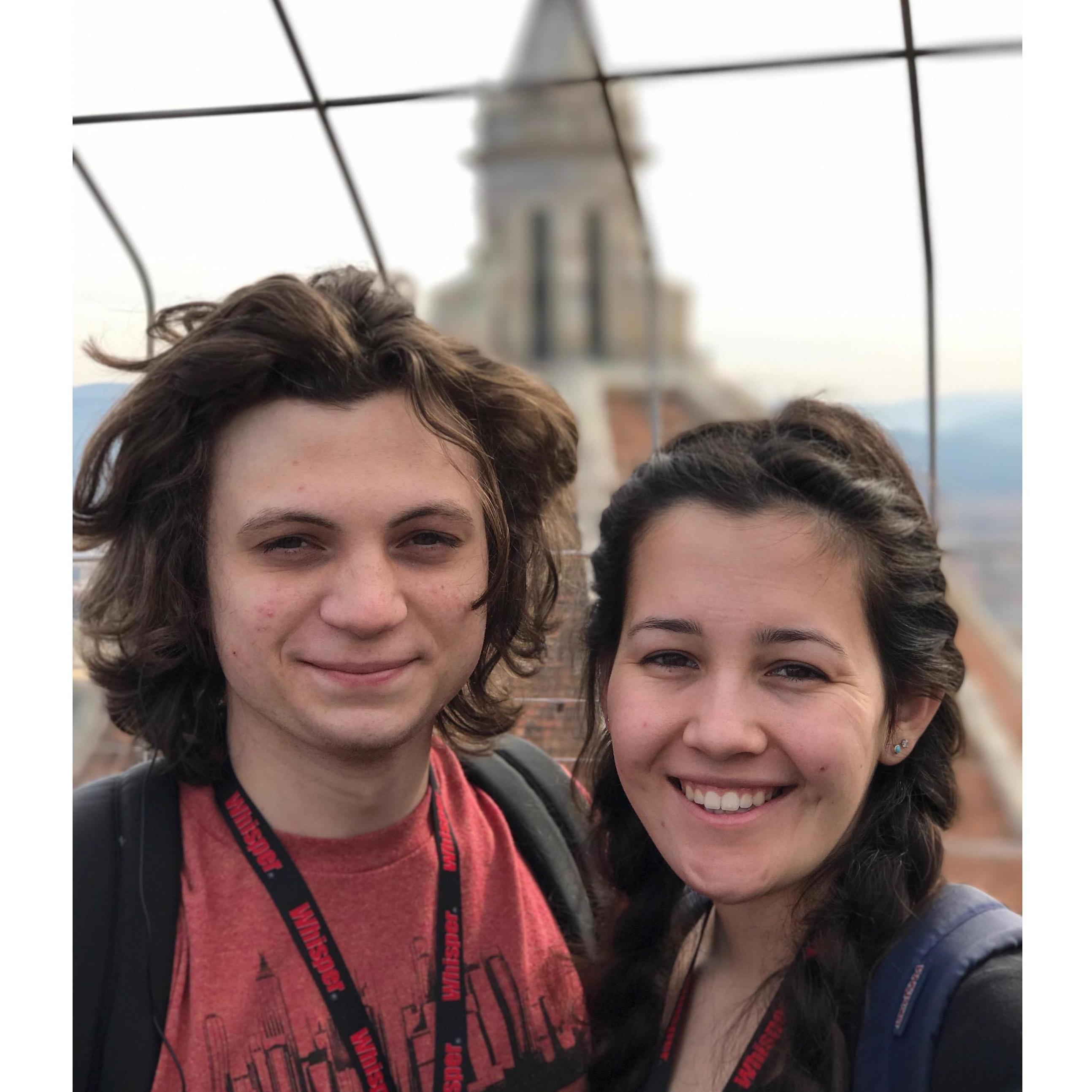 On our senior trip to Italy at the top of the Duomo