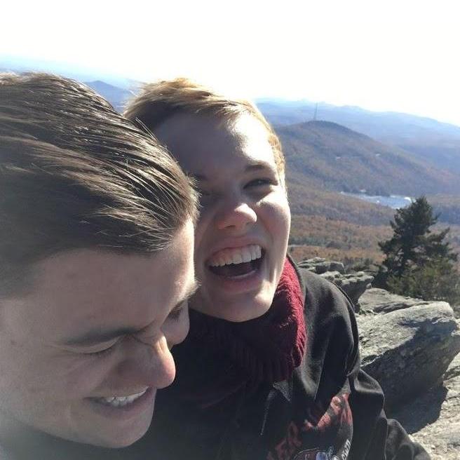 Still one of my favorite pictures of us together.  I just wanted to get a picture of us with the view in the background. The laughter is genuine cause I clearly don't know what I'm doing!