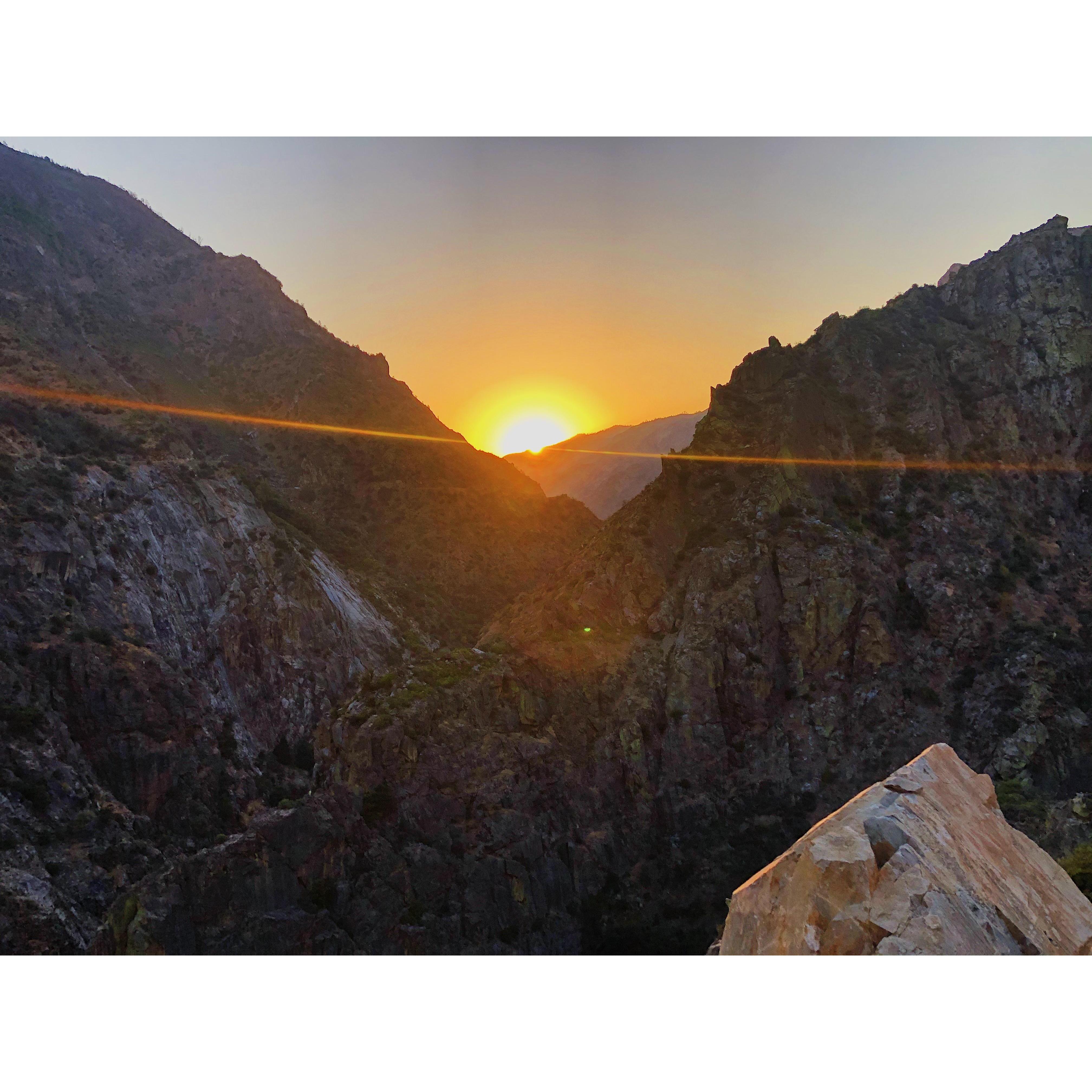 sunset in kings canyon, where we had our second date ever