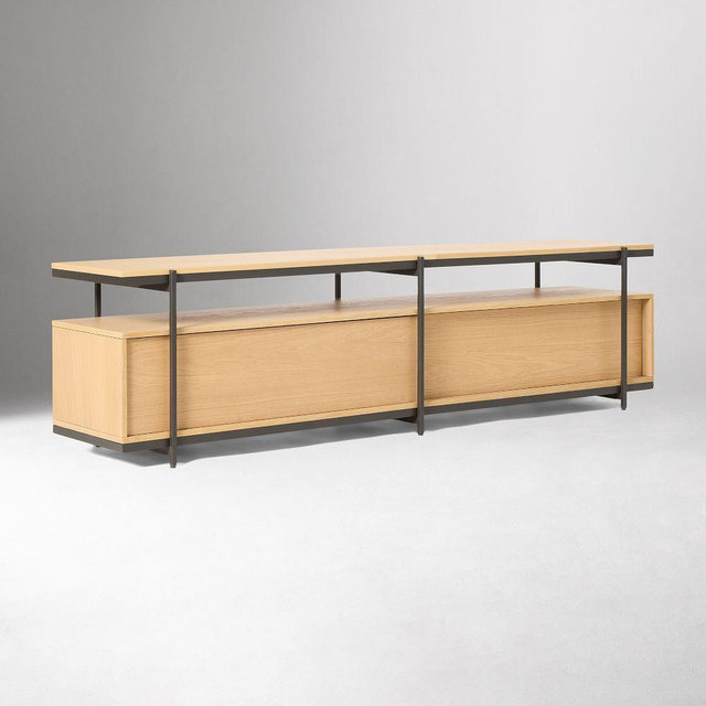 Pierce 80" Media Console, Blonde / Black